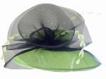 Lime and green wide rim Ascot hat